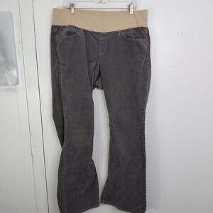 Gap Maternity Pants Womens 33 16 Gray Corduroy Sexy Bootcut Flex Waistband